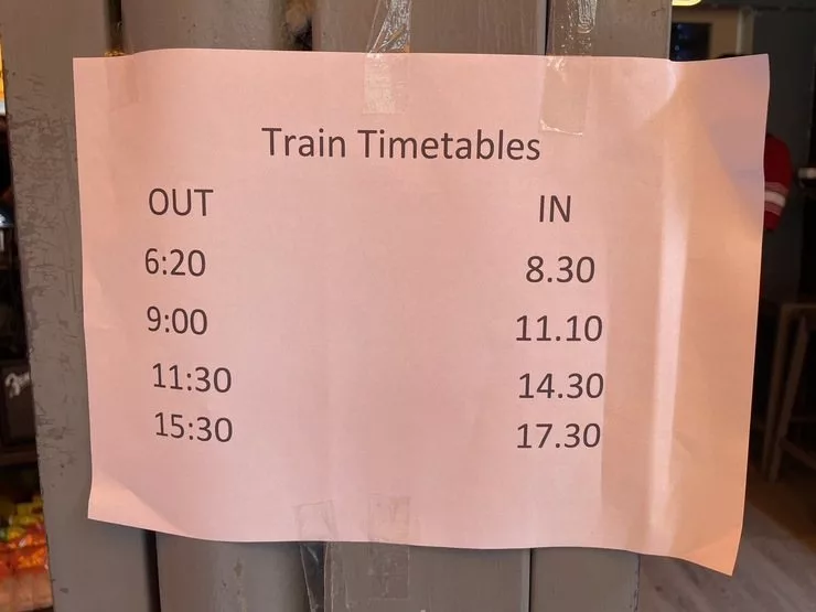 Train arrival timetable